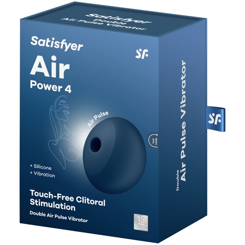 SATISFYER - AIR POWER 4 STIMULATOR & VIBRATOR 12 VIBRATIONS BLUE - Amore24