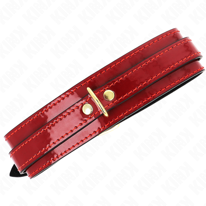 KINK - WINE RED ADJUSTABLE NECKLACE WITH GOLDEN DETAILS 29-42.5 CM X 4 CM - Amore24