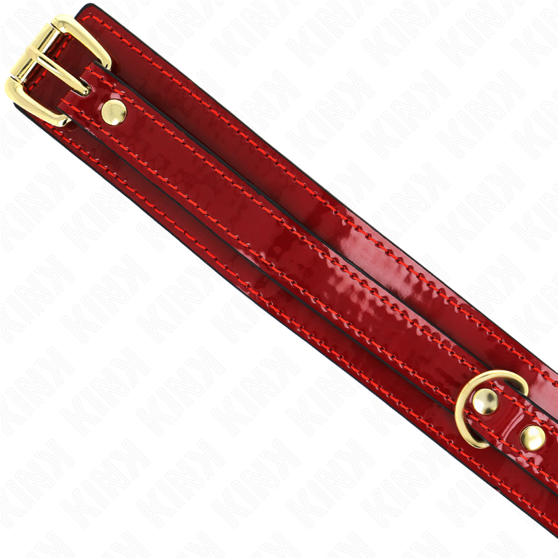 KINK - WINE RED ADJUSTABLE NECKLACE WITH GOLDEN DETAILS 29-42.5 CM X 4 CM - Amore24