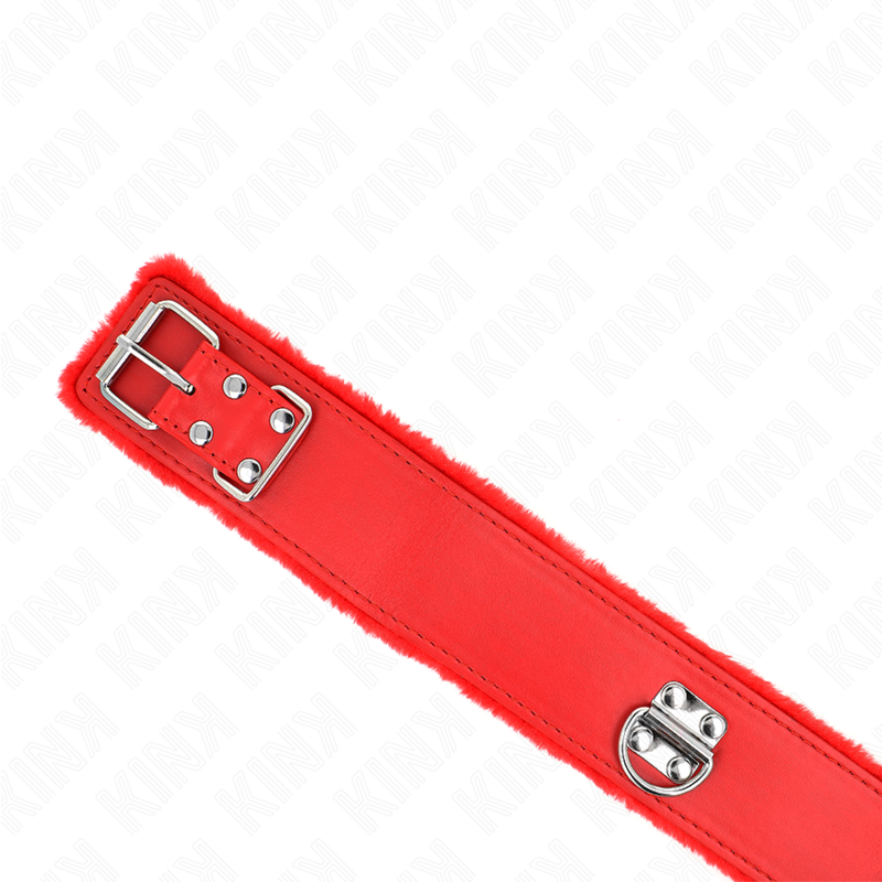 KINK - NECKLACE WITH LEASH 116 CM WITH SILVER STUDS MODEL 4 RED ADJUSTABLE 40-48 CM X 6 CM - Amore24
