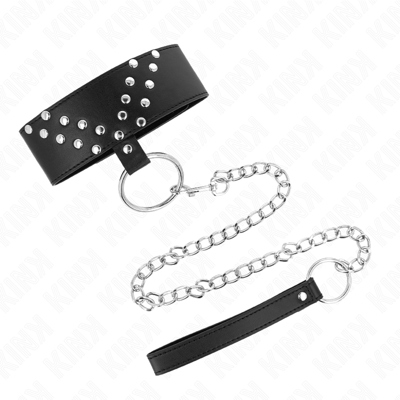 KINK - NECKLACE WITH BELT 65 CM WITH V RIVET ADJUSTABLE 36-43 CM X 5 CM - Amore24