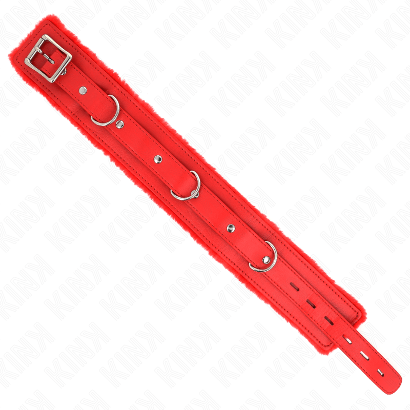 KINK - COLLAR WITH LEASH 65 CM WITH RESTRICTIONS RED 36 - 42 CM X 5.5 CM - Amore24