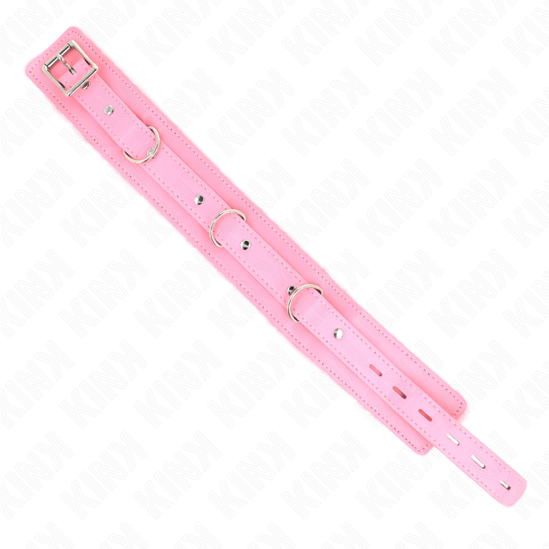 KINK - COLLAR WITH LEASH 65 CM WITH RESTRICTIONS PINK 36-42 CM X 5.5 CM - Amore24