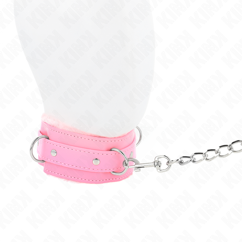 KINK - COLLAR WITH LEASH 65 CM WITH RESTRICTIONS PINK 36-42 CM X 5.5 CM - Amore24