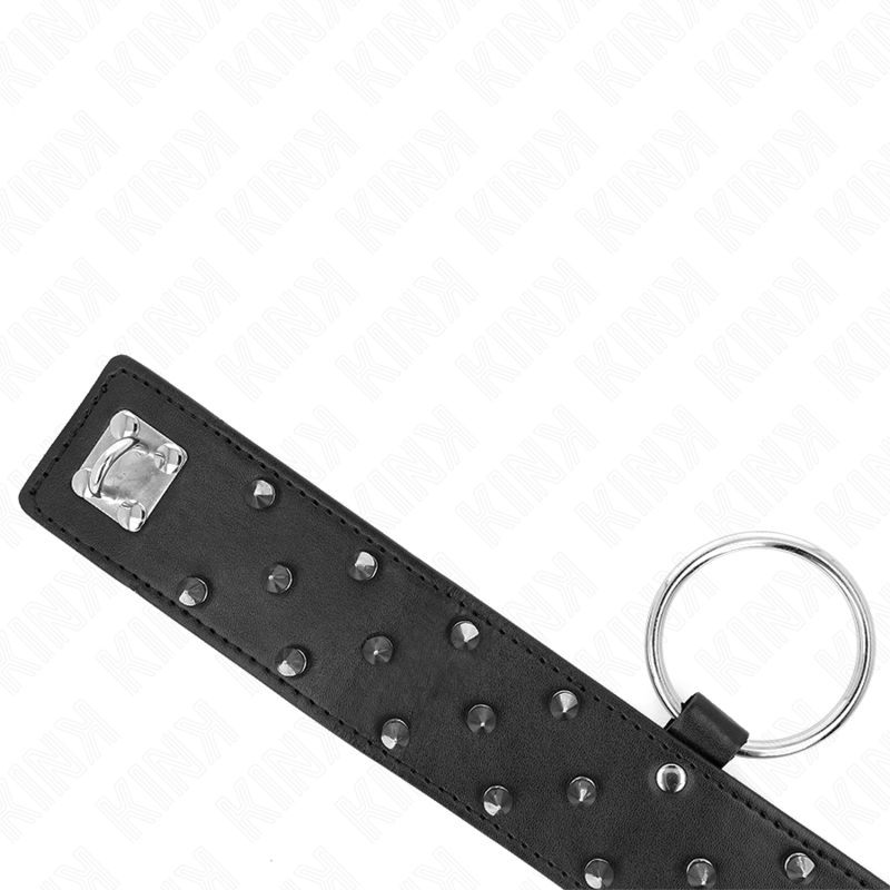 KINK - NECKLACE WITH LEASH 65 CM WITH SILVER STUDS MODEL 5 ADJUSTABLE 36-43 CM X 5 CM - Amore24