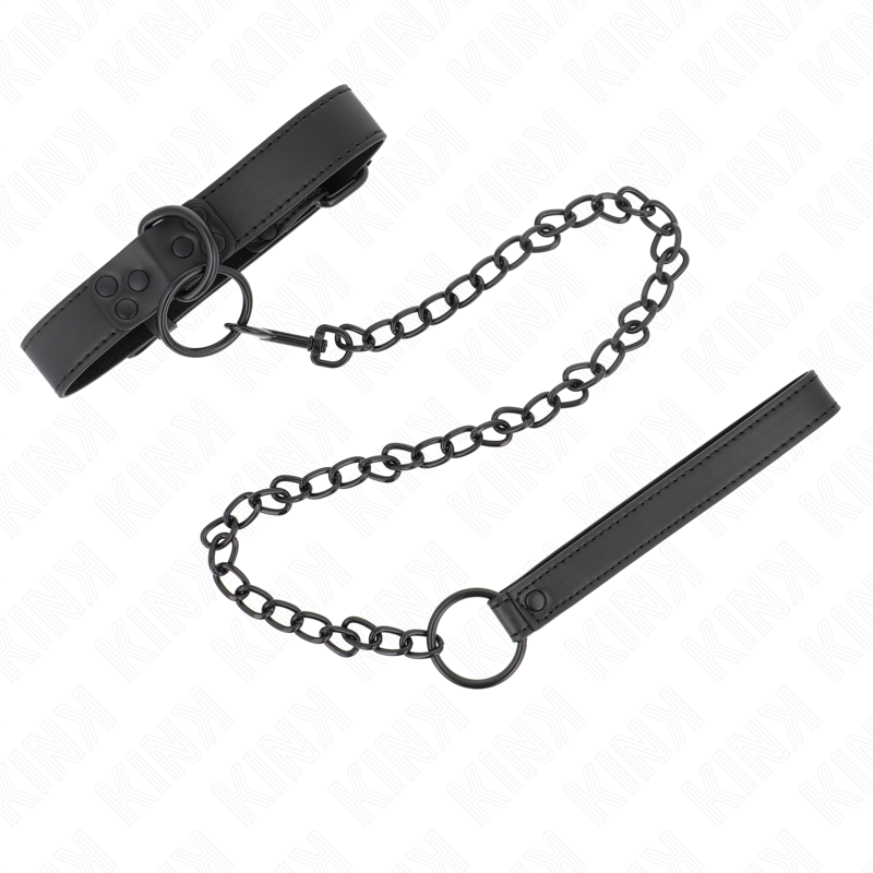 KINK - COLLAR WITH DARK LEASH 65 CM ADJUSTABLE 37-54 CM X 3 CM - Amore24