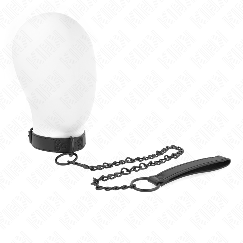 KINK - COLLAR WITH DARK LEASH 65 CM ADJUSTABLE 37-54 CM X 3 CM - Amore24