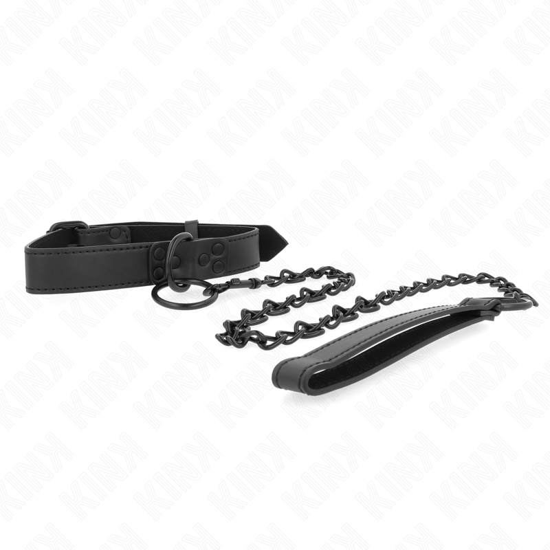 KINK - COLLAR WITH DARK LEASH 65 CM ADJUSTABLE 37-54 CM X 3 CM - Amore24