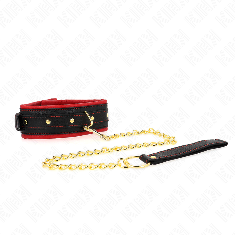 KINK - COLLAR WITH PLAIN FABRIC LEASH ADJUSTABLE 33-48 CM X 5.7 CM - Amore24