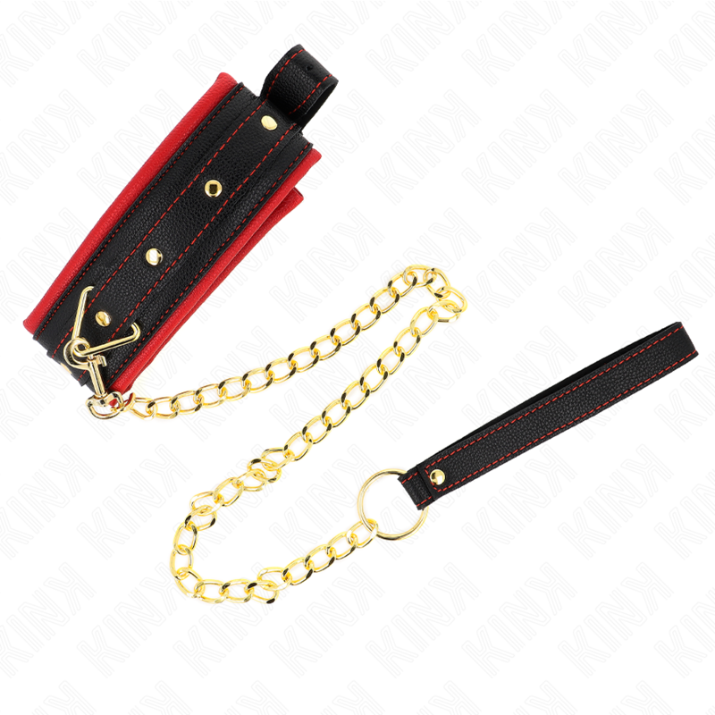 KINK - COLLAR WITH PLAIN FABRIC LEASH ADJUSTABLE 33-48 CM X 5.7 CM - Amore24