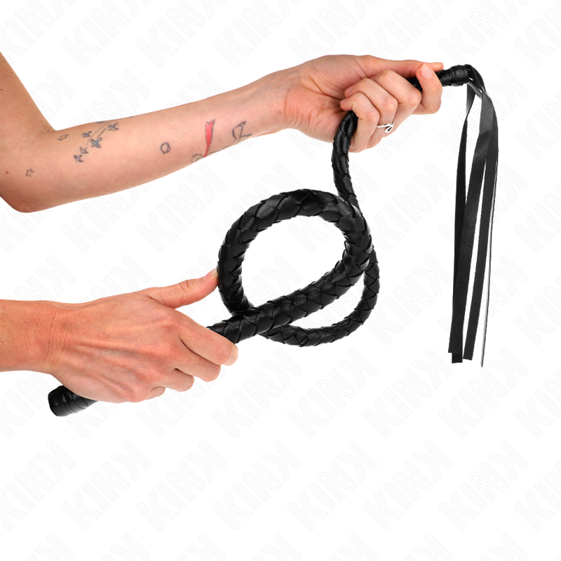 KINK - LONG WHIP WITH BEADS 110 CM - Amore24