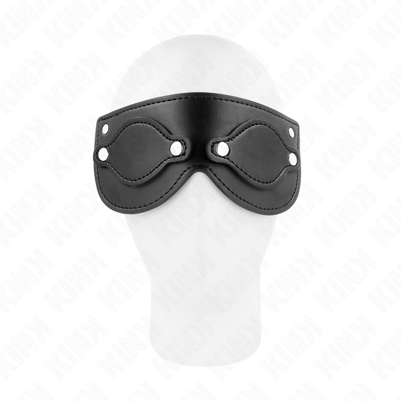 KINK - LEATHERETTE MASK WITH DETACHABLE EYE COVERS 22 x 9 CM - Amore24