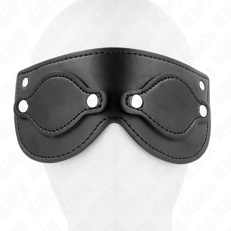 KINK - LEATHERETTE MASK WITH DETACHABLE EYE COVERS 22 x 9 CM - Amore24
