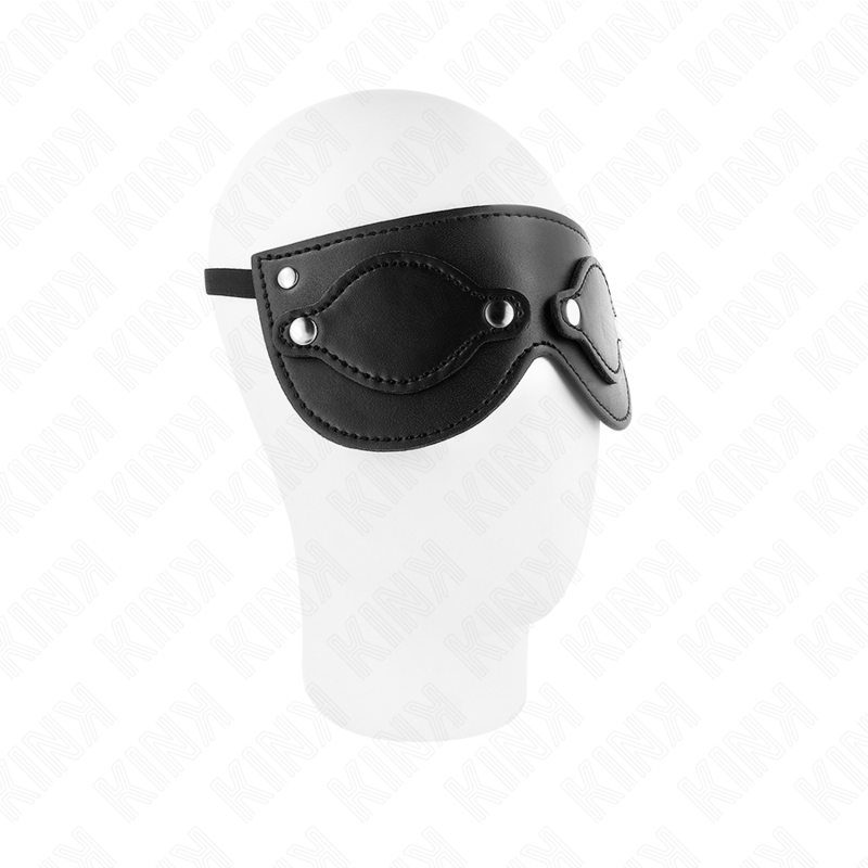 KINK - LEATHERETTE MASK WITH DETACHABLE EYE COVERS 22 x 9 CM - Amore24