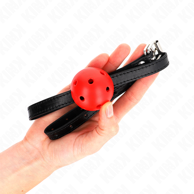 KINK - SIMPLICITY RED BREATHABLE 4.5 CM BALL GAG 62 x 1.5 CM - Amore24