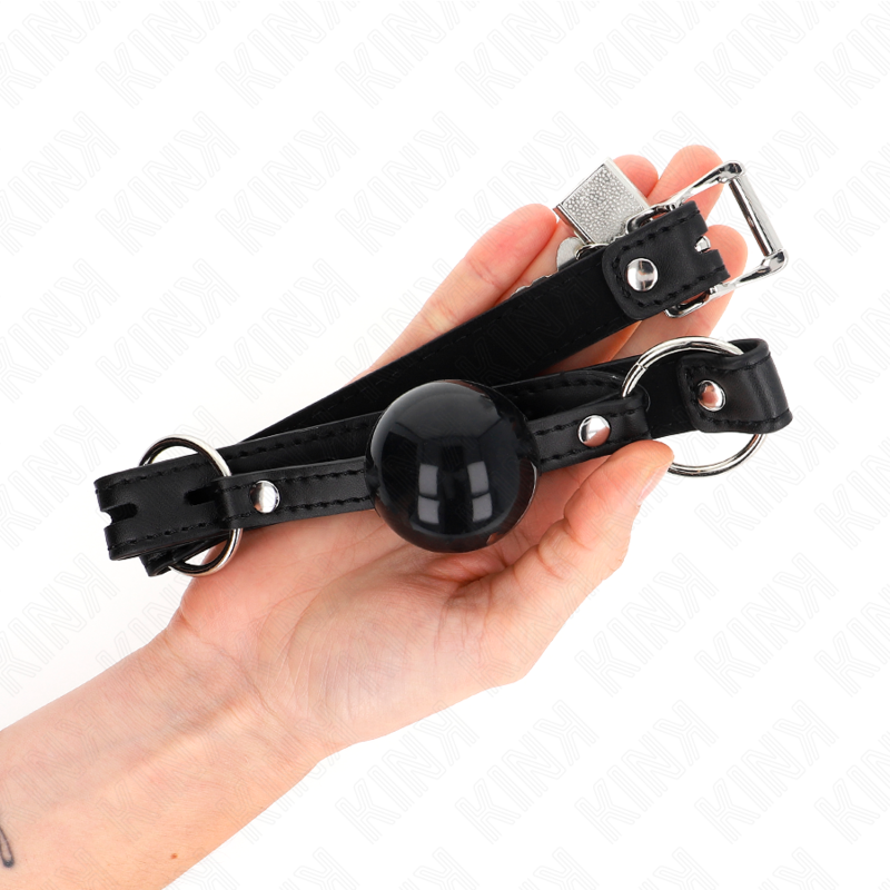 KINK - TPE BALL 4 CM GAG WITH BLACK LOCK 60 x 2 CM - Amore24