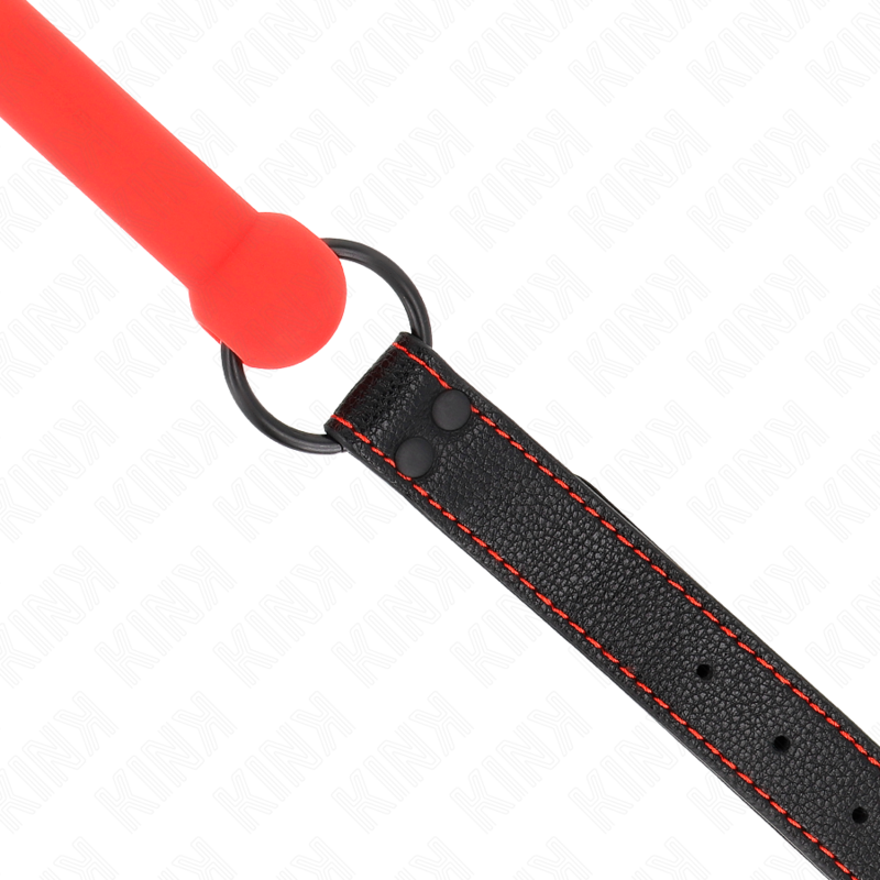 KINK - BONE GAG WITH LEATHERETTE STRAP RED ADJUSTABLE 41-57 CM - Amore24