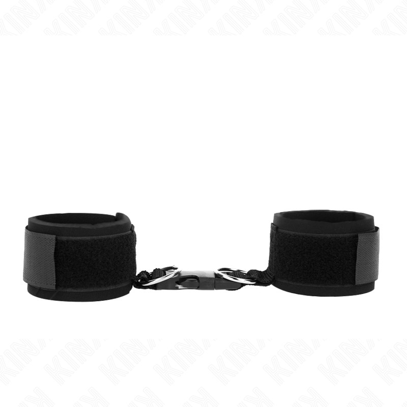 KINK - NEOPRENE HOOK&LOOP FASTENER WRIST RESTRAINTS BLACK ADJUSTABLE 22-34 CM - Amore24