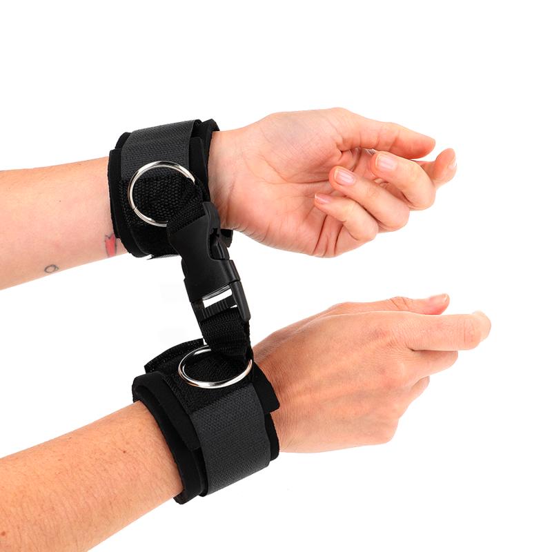 KINK - NEOPRENE HOOK&LOOP FASTENER WRIST RESTRAINTS BLACK ADJUSTABLE 22-34 CM - Amore24