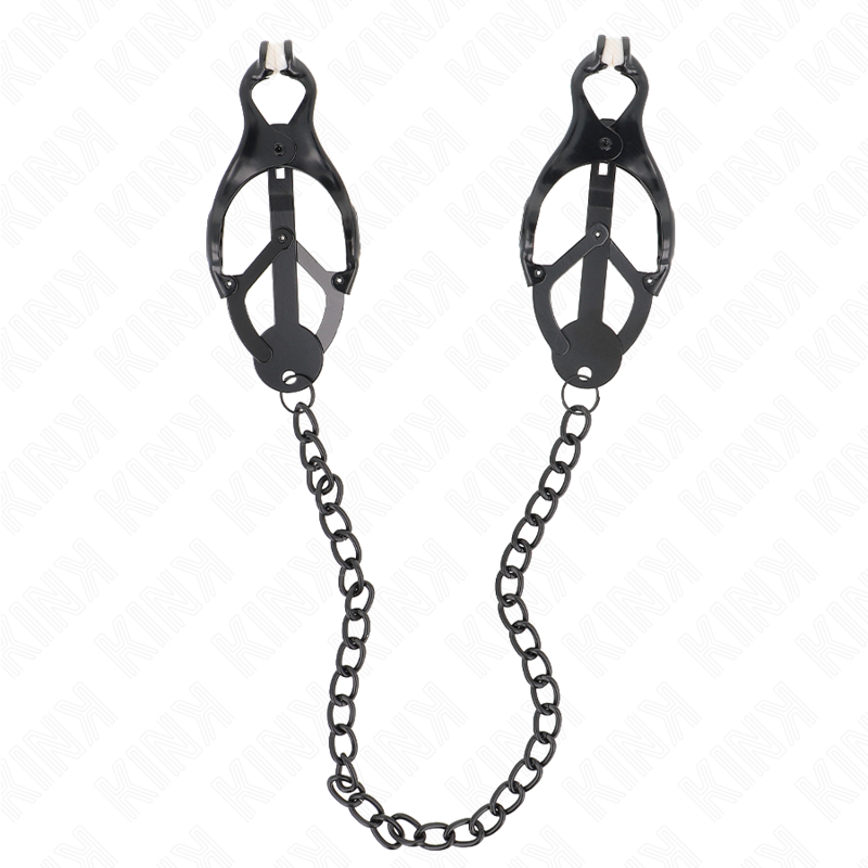 KINK - JAPANESE CLOVER NIPPLE CLAMPS WITH CHAIN BLACK 30 CM - Amore24