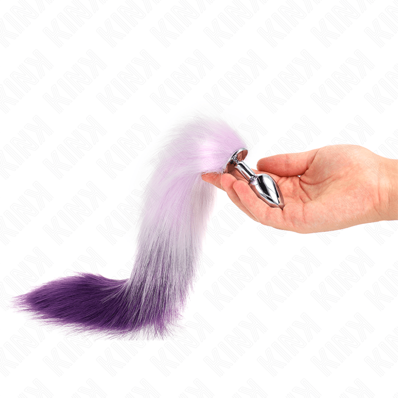KINK - ANAL PLUG SIZE S 7 X 3 CM WITH SYNTHETIC TAIL 40 CM PURPLE - Amore24