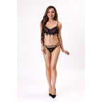 LIVCO CORSETTI FASHION - NERINA 20240 BRA + THONG BLACK L/XL - Amore24