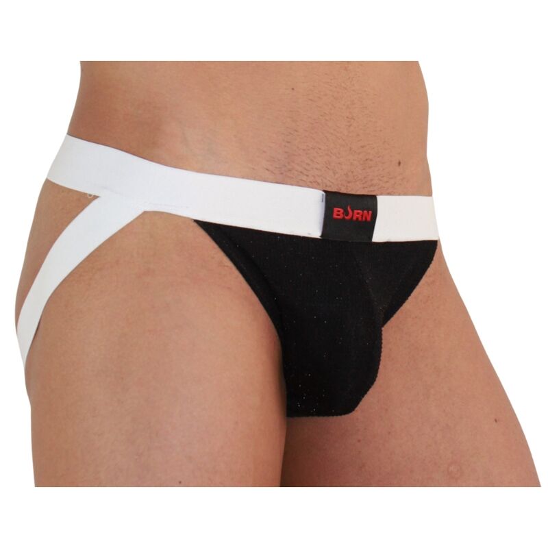 BURN - 004 JOCK SHINY BLACK / WHITE XL - Amore24