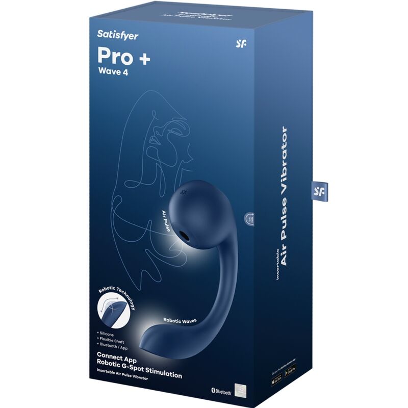 SATISFYER - PRO+ WAVE 4 G-SPOT & AIR PULSE STIMULATOR FREE APP DARK BLUE - Amore24