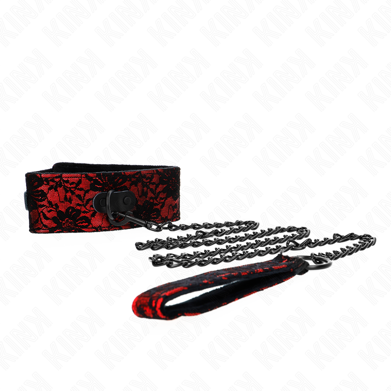 KINK - LACE NECKLACE WITH BELT WITH REAL LEATHER BELT 105 CM / 44 X 5.5 CM - Amore24