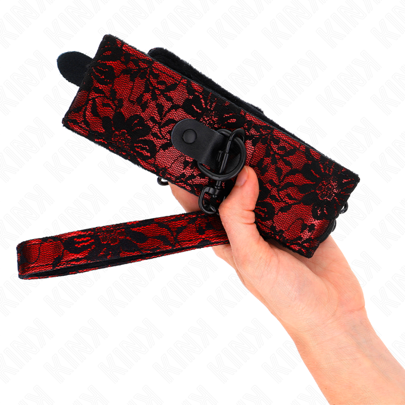 KINK - LACE NECKLACE WITH BELT WITH REAL LEATHER BELT 105 CM / 44 X 5.5 CM - Amore24