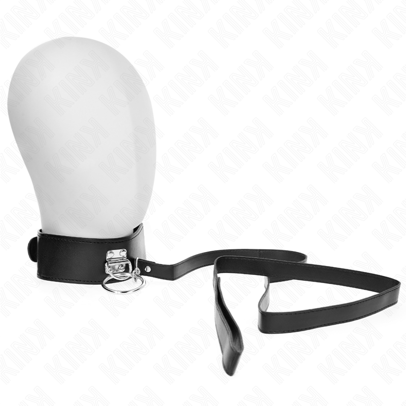 KINK - STUDDED LEASH 116 CM COLLAR WITH LEATHERETTE STRAP 50 X 5 CM - Amore24