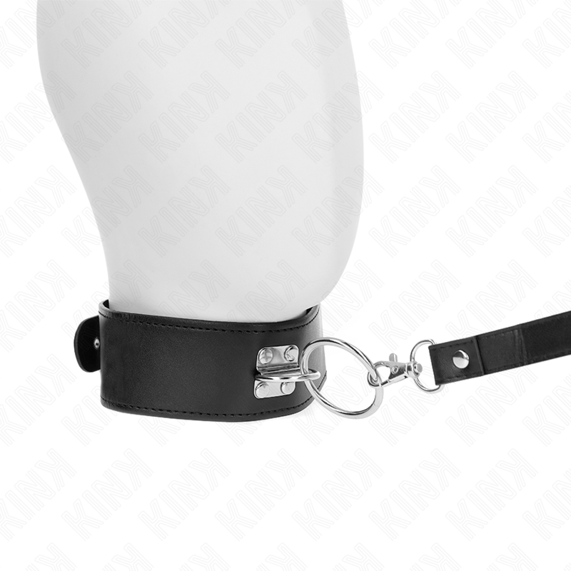 KINK - STUDDED LEASH 116 CM COLLAR WITH LEATHERETTE STRAP 50 X 5 CM - Amore24