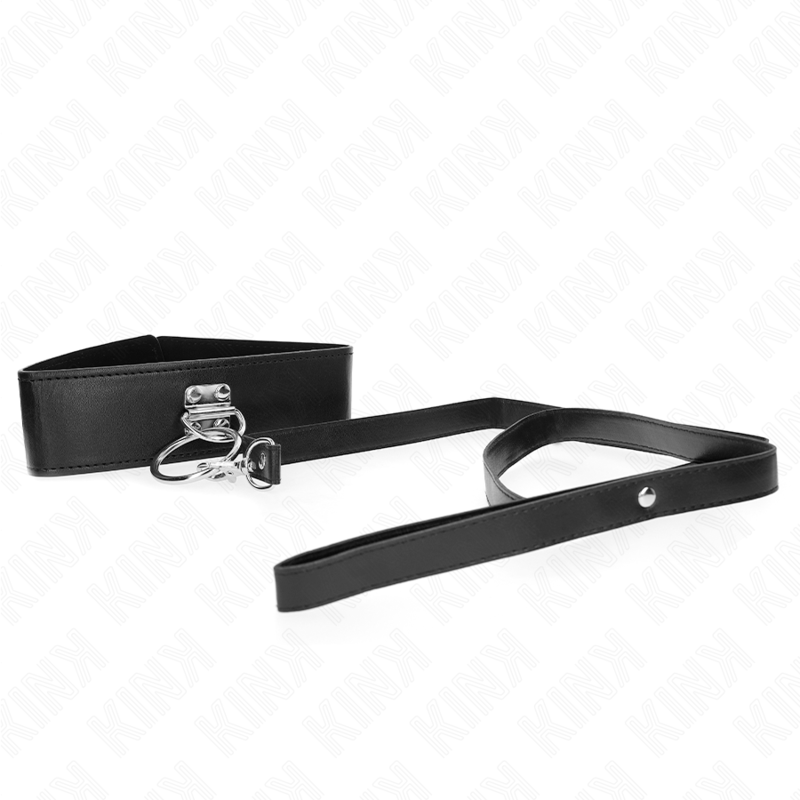 KINK - STUDDED LEASH 116 CM COLLAR WITH LEATHERETTE STRAP 50 X 5 CM - Amore24