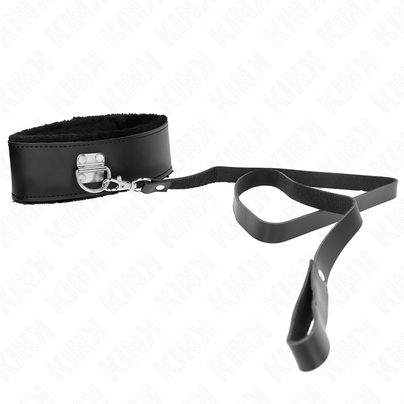 KINK - NECKLACE WITH BELT 116 CM WITH BLACK LEATHER STRAP ADJUSTABLE 40-48 CM X 6 CM - Amore24