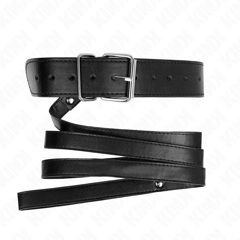 KINK - NECKLACE WITH BELT 116 CM BLACK STRAP ADJUSTABLE 32-50 CM X 8 CM - Amore24