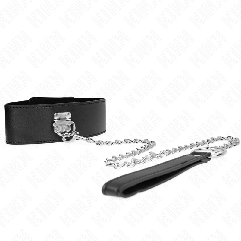 KINK - NECKLACE WITH BELT 65 CM WITH WIDE BLACK STRAP ADJUSTABLE 33.5-41 CM X 5 CM - Amore24