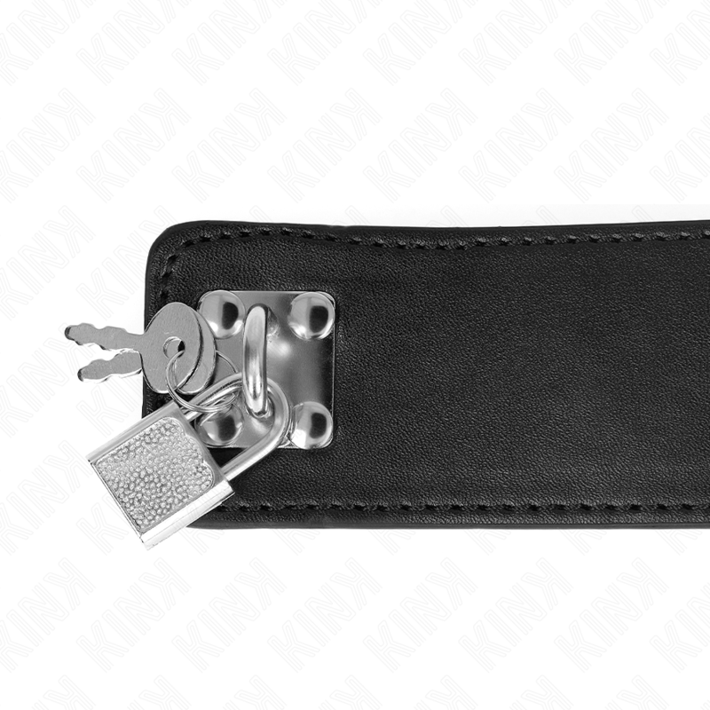 KINK - NECKLACE WITH BELT 65 CM WITH WIDE BLACK STRAP ADJUSTABLE 33.5-41 CM X 5 CM - Amore24