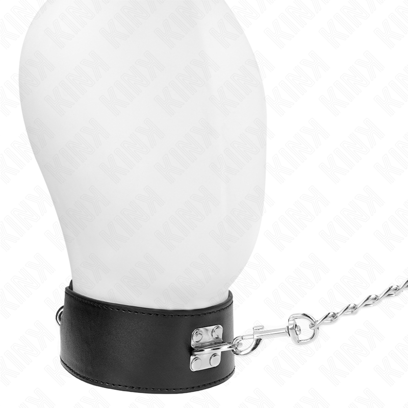 KINK - NECKLACE WITH BELT 65 CM WITH WIDE BLACK STRAP ADJUSTABLE 33.5-41 CM X 5 CM - Amore24