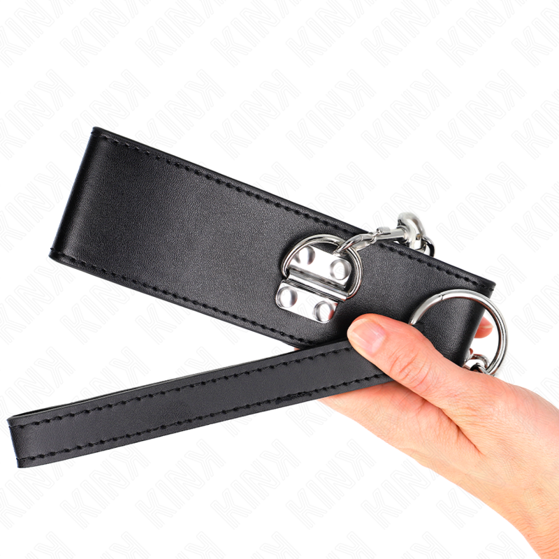KINK - NECKLACE WITH BELT 65 CM WITH WIDE BLACK STRAP ADJUSTABLE 33.5-41 CM X 5 CM - Amore24