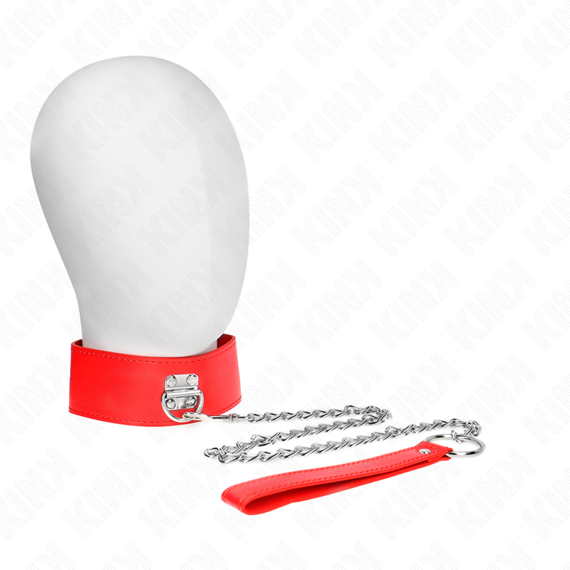 KINK - NECKLACE WITH BELT 65 CM WITH WIDE RED STRAP ADJUSTABLE 33.5-41 CM X 5 CM - Amore24