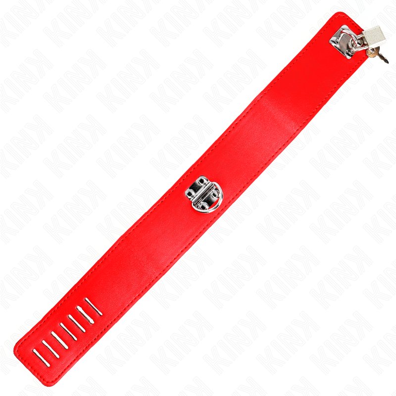 KINK - NECKLACE WITH BELT 65 CM WITH WIDE RED STRAP ADJUSTABLE 33.5-41 CM X 5 CM - Amore24