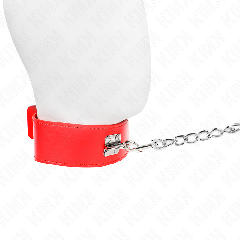 KINK - NECKLACE WITH BELT 65 CM WITH WIDE RED STRAP ADJUSTABLE 33.5-41 CM X 5 CM - Amore24