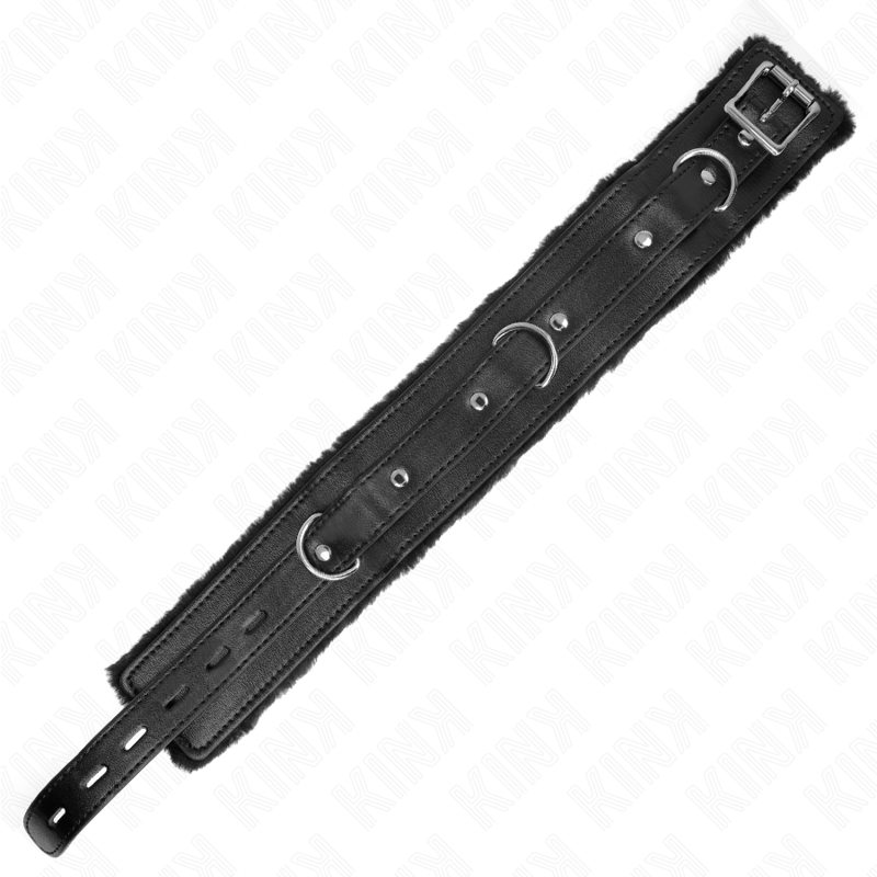 KINK - COLLAR WITH LEASH 65 CM WITH RESTRICTIONS BLACK 36-42 CM X 5.5 CM - Amore24