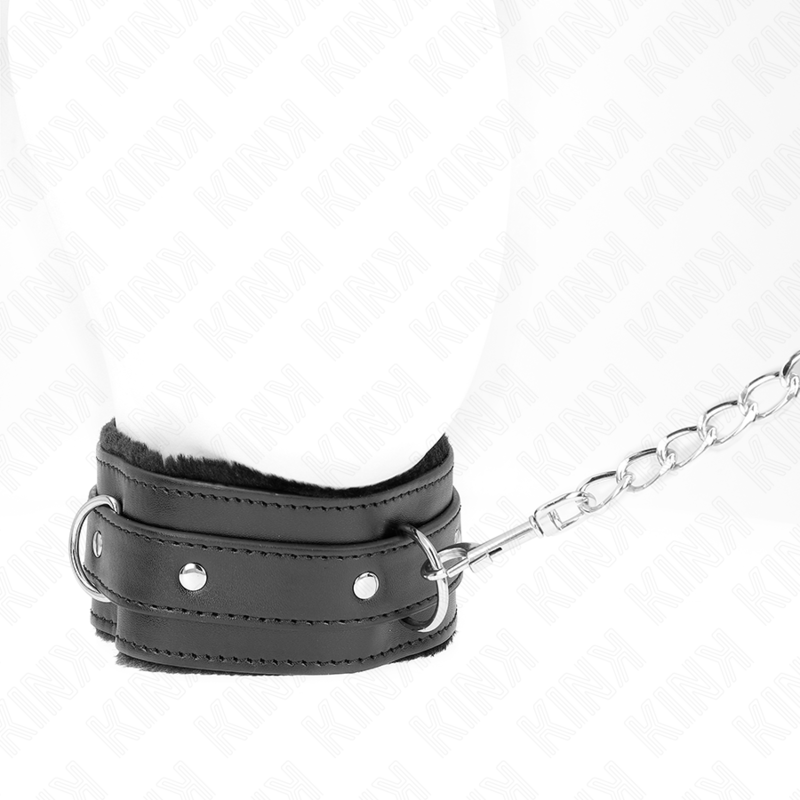 KINK - COLLAR WITH LEASH 65 CM WITH RESTRICTIONS BLACK 36-42 CM X 5.5 CM - Amore24