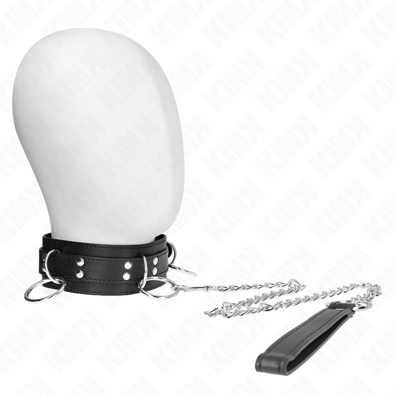KINK - 3 RING SLAVERY NECKLACE WITH STRAP 80 CM 53 X 5 CM - Amore24