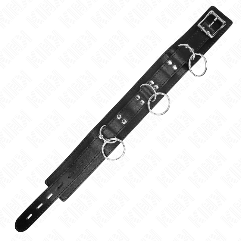 KINK - 3 RING SLAVERY NECKLACE WITH STRAP 80 CM 53 X 5 CM - Amore24
