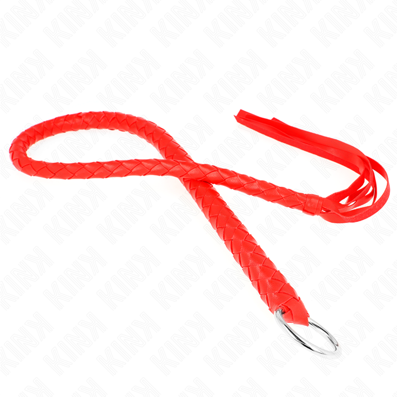KINK - SNAKE WHIP WITH RED HAND RING 65 CM - Amore24