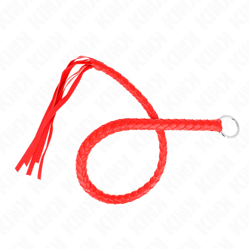KINK - SNAKE WHIP WITH RED HAND RING 65 CM - Amore24