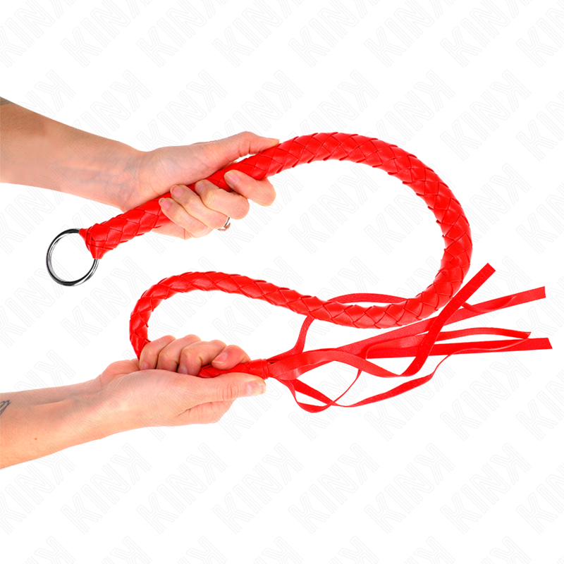 KINK - SNAKE WHIP WITH RED HAND RING 65 CM - Amore24
