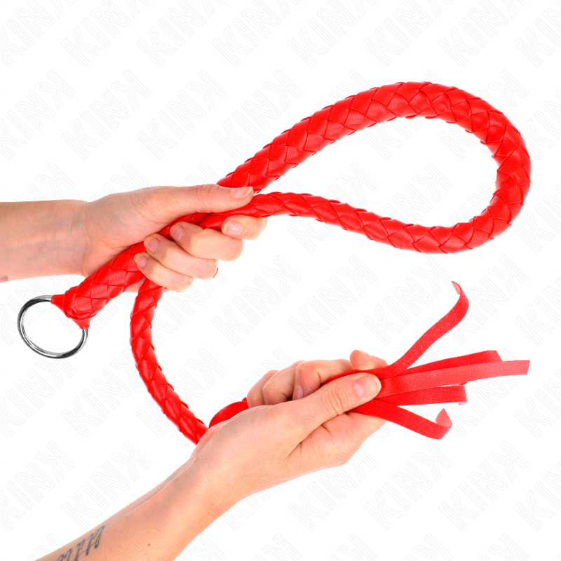 KINK - SNAKE WHIP WITH RED HAND RING 65 CM - Amore24